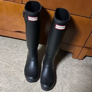 Hunter Boots Wmns Tall Matte Black US7 EU38 UK5